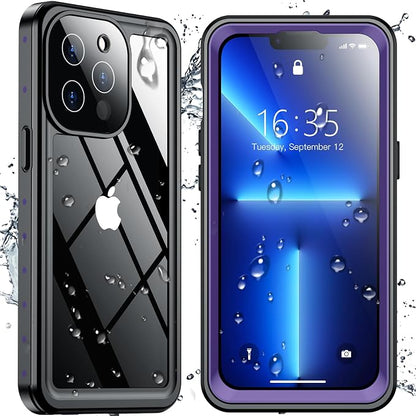 SPIDERCASE for iPhone 13 Pro Max Case Waterproof, Built-in Lens & Screen Protector, Full Heavy Duty Protection, 12FT Military Shockproof, Dustproof, Anti-Scratched Phone Case,Purple
