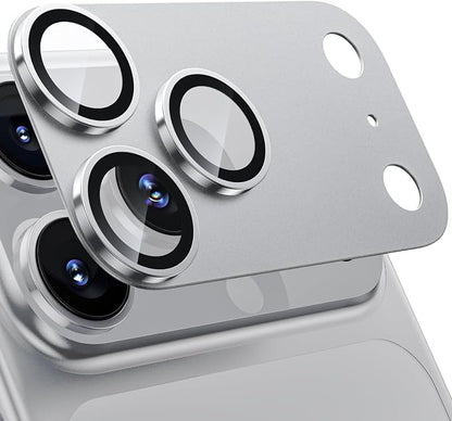 SAHARA - Ultra-Strong Camera Lens Protector for iPhone 17 Pro Max (2-Pack), Strong Titanium, HD Clear, Anti-Fingerprint, Easy Install, Silver, (ZD00191)