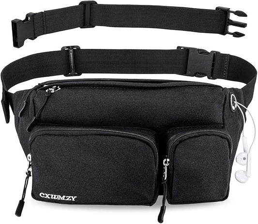 CXWMZY Fanny Packs For Women & Men, Waist Bag Hip Bum Bag Strap Extension Large Capacity Easy Carry Any Phone Passport Wallet for Outdoors Workout Traveling Casual Running Hiking Cycling Dog Walking