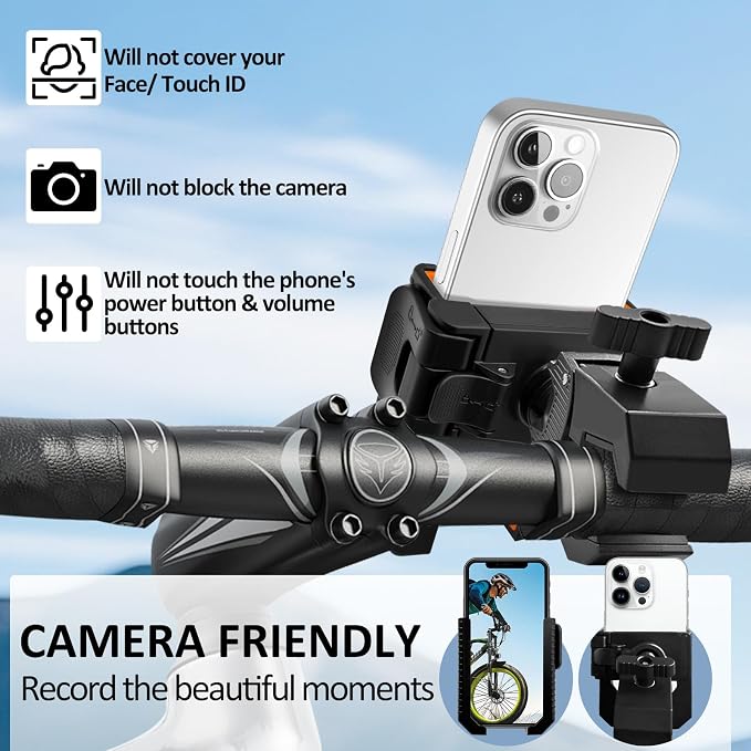 Wonwood_direct Bike Phone Holder Motorcycle Phone Mount, Handlebar Cell Phone Clamp, Phone Mount for Bike Motorcycle Scooter Golf Cart, Handlebar Phone Mount for 4.5-7" Phones