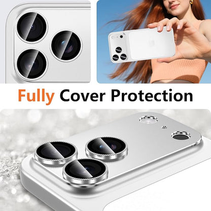 for iPhone 17 Pro Camera Lens Protector, [Military Grade Shatterproof] [Strong Adsorption] [Case Friendly] Full Coverage Metal Aluminum Alloy 9H Tempered Glass Camera Screen Cover, Color