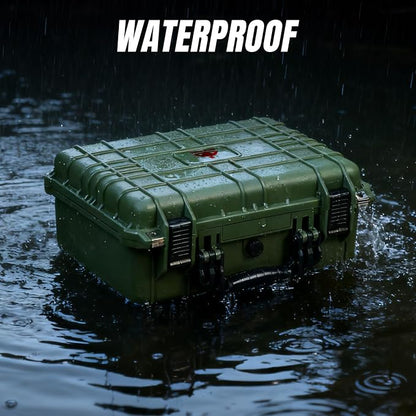 Jack Boss 16x 12.8x 6.8 Inch Hard Case, Portable Weather Waterproof Protective Camera Case with Customizable Foam, Fit Use of Drones, Camera, Equipments, Green
