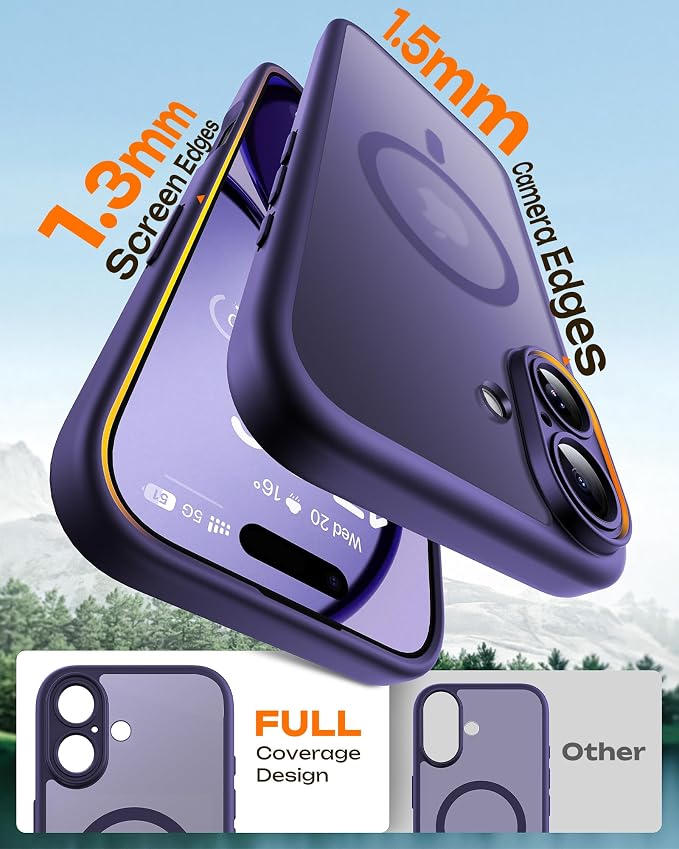 TOCOL for Phone 17 Case, Compatible with Magsafe Charger, Full Camera Protection, Drop Protection, Translucent Matte Phone Case for Phone 17 6.3 inch (Midnight Purple)
