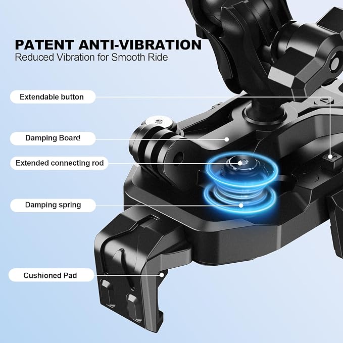 iMESTOU Motorcycle Phone Mount Anti-Vibration with 4 Shock Absorbers, Universal 22-32mm Handlebar Fit for Bikes/Motorcycles/EBikes, 720° Adjustable Heavy-Duty Phone Holder for 5.6”-7.4” Phones