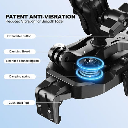iMESTOU Motorcycle Phone Mount Anti-Vibration with 4 Shock Absorbers, Universal 22-32mm Handlebar Fit for Bikes/Motorcycles/EBikes, 720° Adjustable Heavy-Duty Phone Holder for 5.6”-7.4” Phones