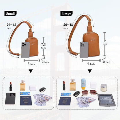 INICAT Small Sling Bag for Women Everyday & Travel Crossbody Bags Lightweight Cross Body Purses Vegan Leather
