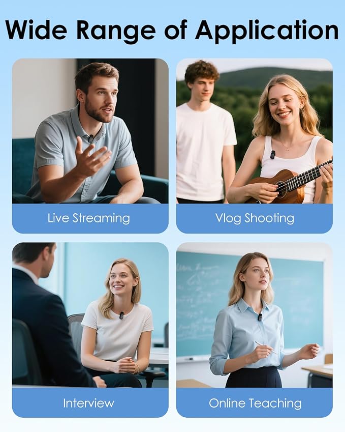 PoP voice Mini Wireless Lavalier Microphone for iPhone 17 16 15 & Android，Noise Cancellation，48KHz 16-Bit,24H Battery Life with Charging Case for Video Recording Podcast, Tiktok, Vlogging