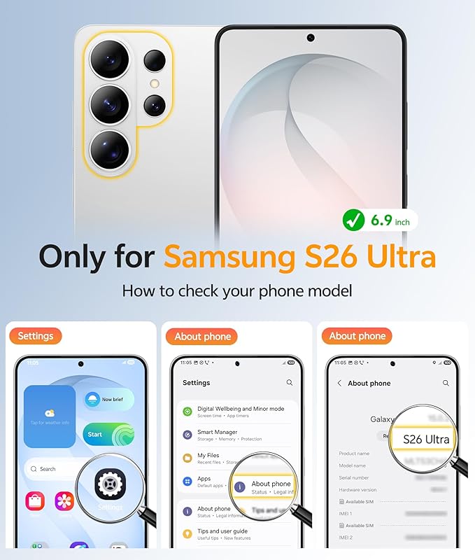 FNTCASE for Samsung Galaxy S26 Ultra Case, Compatible with Magsafe | Screen Protector, Full Camera Protection, Translucent Matte, 14FT Military Grade Drop Proof, Protective Phone Cover