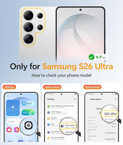 FNTCASE for Samsung Galaxy S26 Ultra Case, Compatible with Magsafe | Screen Protector, Full Camera Protection, Translucent Matte, 14FT Military Grade Drop Proof, Protective Phone Cover
