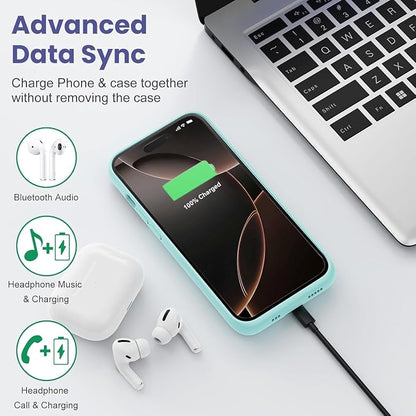 Feob Battery Case for iPhone 16 Pro Max, [2026 Upgraded] 8600mAh Slim Portable Smart Charging Case Rechargeable Protective Extended Charging Cover for iPhone 16 Pro Max (6.9 Inch)-Green