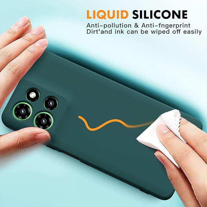 Case for Motorola Moto G Power (2025), 2 Pack Tempered Glass Screen Protectors, Soft TPU Silicone Shockproof Case-Midnight Green