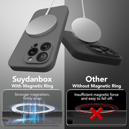 Magnetic for iPhone 13 Pro Case, Compatible with MagSafe, [Full Camera Protection][Screen Protector] Silicone Shockproof Protective Phone Case for iPhone 13 Pro 6.1", Dark Gray