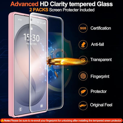 MOZOTER for Samsung Galaxy S26 Ultra Case with Magnetic,[Compatible with MagSafe][12Ft Military Dropproof][2*Screen Protector] Translucent Anti-Slip Back Slim Shockproof Case for S26 Ultra-Pink | [12Ft Military Dropproof][2*Screen Protector]Translucent...