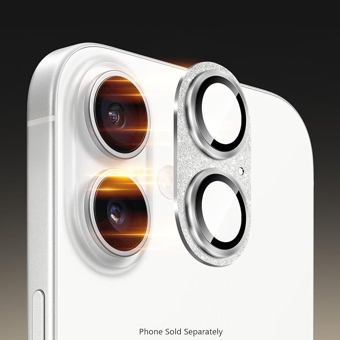 SAHARA - Ultra-Strong Camera Lens Protector for iPhone 16/16 Plus (2-Pack), Glisten, (ZD00160)