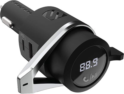 Scosche BTFMPD3SR-SP1 Universal Bluetooth Hands-Free Car Kit with Digital FM Transmitter and 20-Watt USB-C PD + 12W Type-A Charging Ports