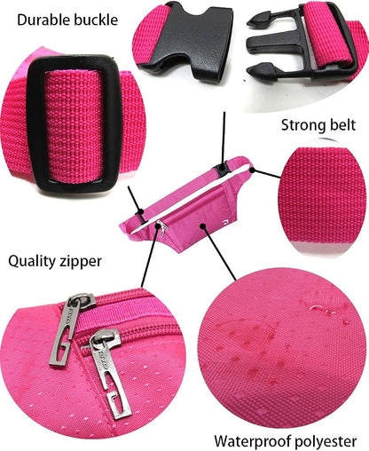 Naoki Outdoor Sports Running & Jogging & Travel Waterproof Utralthin Waist Pack/Bag Runner Belt (Rosered)
