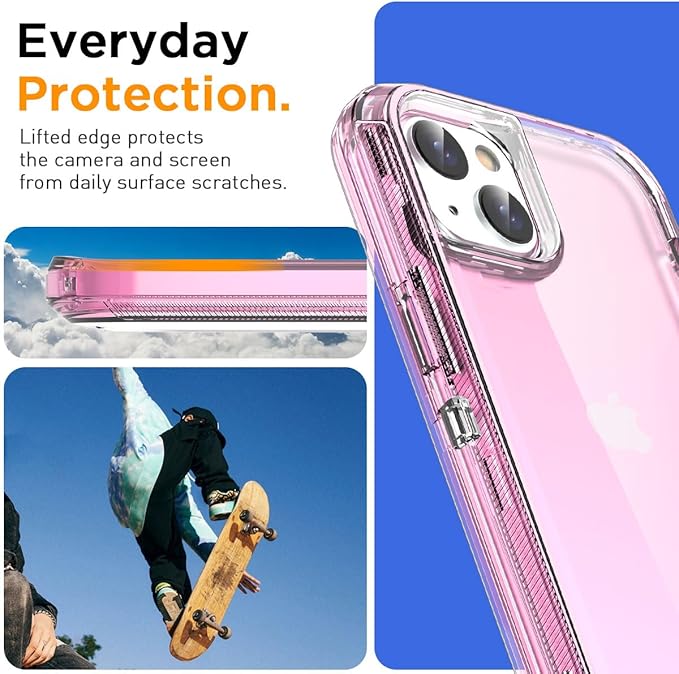 AICase for iPhone 15 Case Clear 3 in 1 Heavy Duty Drop Protection Full Body Rugged Shockproof/Dust Proof 3-Layer Military Protective Tough Durable Cover for iPhone 15 6.1"_2