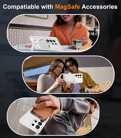 Magnetic for Samsung Galaxy S26 Ultra Case, [Innovate Stand][Military Grade Drop Protection][Non Slip][Translucent Matte] Shockproof Phone Case for Galaxy S26 Ultra 2026 -Clear Matte