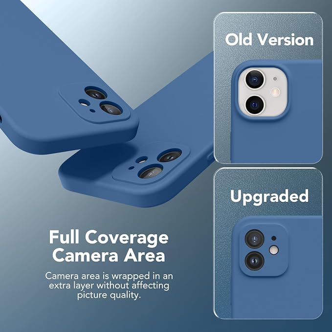 Magnetic for iPhone 12 Case, Compatible with MagSafe, [Full Camera Protection][Screen Protector] Silicone Shockproof Protective Phone Case for iPhone 12 6.1", Lake Blue