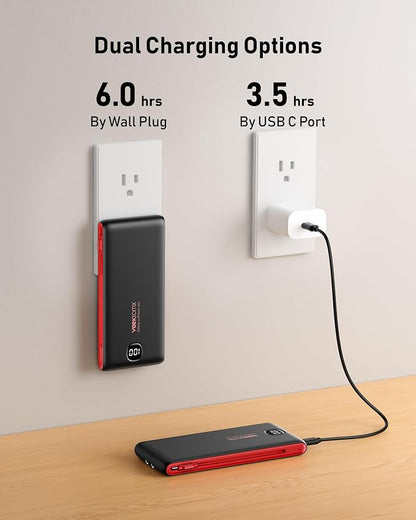 Portable Charger Power Bank Built in Cables and Wall Plug, 10000mAh iPhone Battery Pack Fast Charging, USB C External Slim Power Bank, Travel Essentials Compatible with iPhone 17 16 15 14 iPad