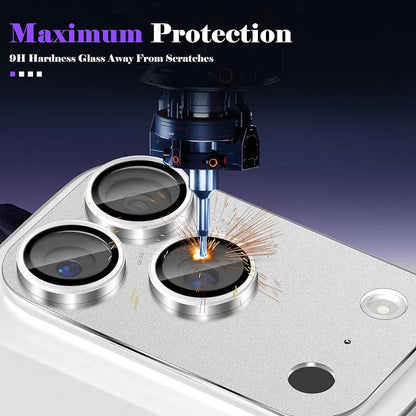 Camera Lens Protector for iPhone 17 Pro Camera Lens Protector [Strong Adsorption] [Not Easy to Break] Metal Tempered Glass Rear Camera Screen Cover - Silver