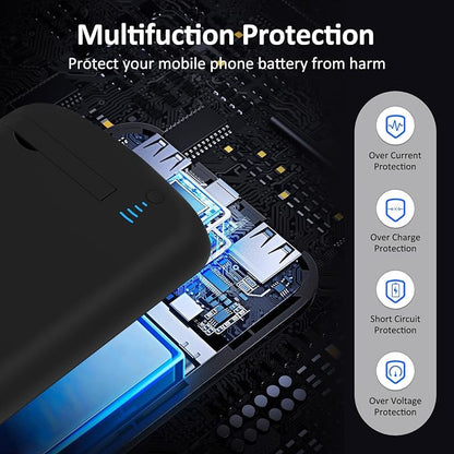 Battery Case for iPhone 11 Pro(5.8"), Real 8500mAh Slim Rechargeable Extended Charging Case Power Bank with Stand, Portable Protective Battery Backup for iPhone 11 Pro Black