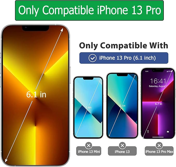 iPhone 13 Pro 10000mAh Rechargeable Portable Battery Case with Wireless Charging, Compatible for iPhone 13 Pro (6.1 inch), Black, Carplay Extended Battery Pack Charger Case