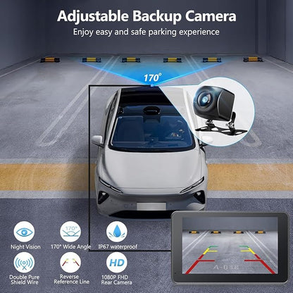 Carplay Screen for Car with Apple CarPlay/Android Auto, 7" Wireless Car Stereo, Portable Touchscreen Car Radio with Bluetooth, Backup Camera, GPS Navigation, Mirror Link,Multimedia Player All Vehicles