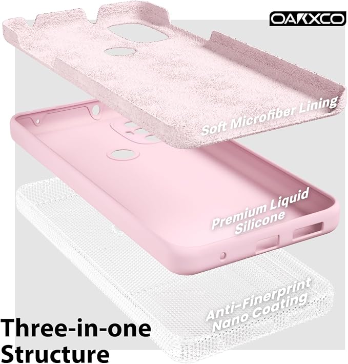 oakxco for Motorola Moto G Power 2022 Phone Case/Moto G Play 2023 Phone Case Liquid Silicone, Thin Slim Soft Rubber Gel TPU Plain Simple Cover for Women, Matte Solid Color,Rose Pink