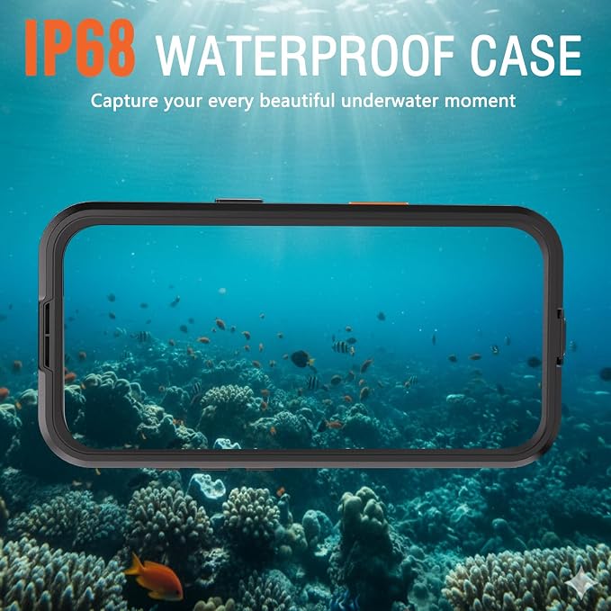 Magnetic for iPhone 17 Pro Max Case Waterproof, Full-Body Protection Case with Built-in Screen and Cameras Protector, Military Shockproof and Dustproof Phone Cover for iPhone 17 Pro Max (Black/Clear)