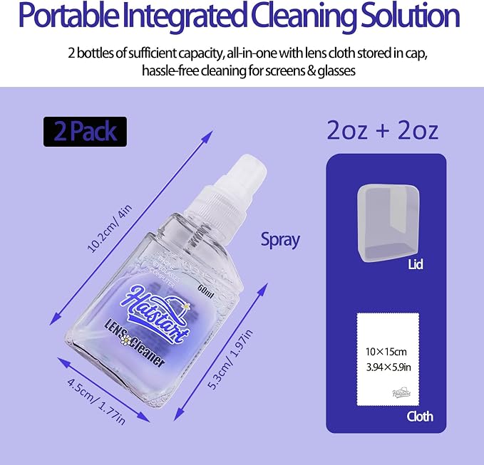 2 Pcs Car Screen Cleaner Accessories, Hatstart Electronic Touch Screens Cleaning Kit for LCD Display TV Laptop Computer Tablet PC Flat Screens, Works with iPhone iPad MacBook Pro, Blue