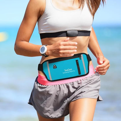 SooGree Men Women Running Belt Fanny Pack, Resistant Waist Pack Money Belt Bag for Hiking Cycling Workout, Gym Phone Holder with Adjustable Strap (GSP1187-Orange)