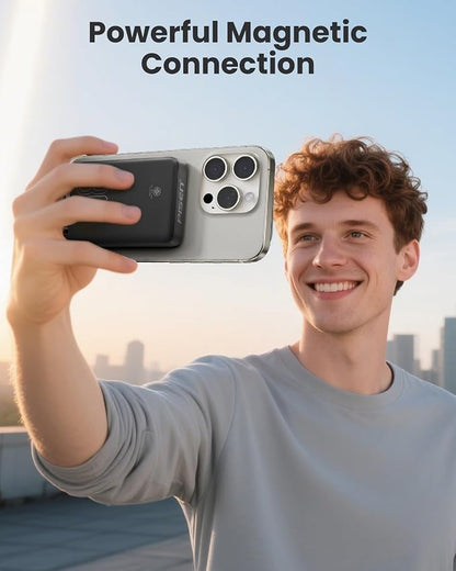 PISEN 3C Mag-Safe Power Bank - 10000mAh (5000mAh*2) Qi2 Mag-Safe Portable Charger 30W 3C Certified Qi2 Power Bank with Stand Airplane Safe Magnetic CCC Travel Portable Charger for iPhone 17/16/15/14