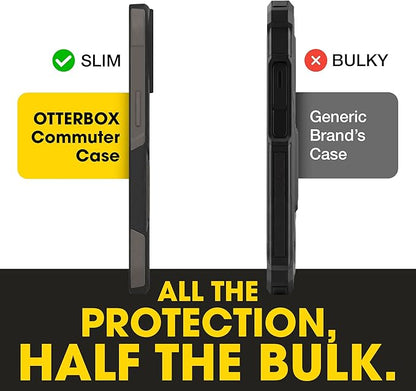 OtterBox iPhone 16e, 15, 14, & 13 Commuter Series Case - Slim & Tough, Pocket-Friendly, with Port Protection - Black/Grey
