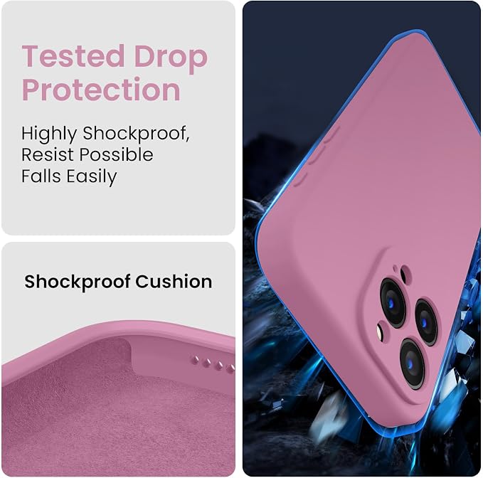 FireNova Designed for iPhone 15 Pro Max Case, Silicone Upgraded [Camera Protection] Phone Case, Soft Anti-Scratch Microfiber Lining Inside, 6.7 inch, Lilac Purple