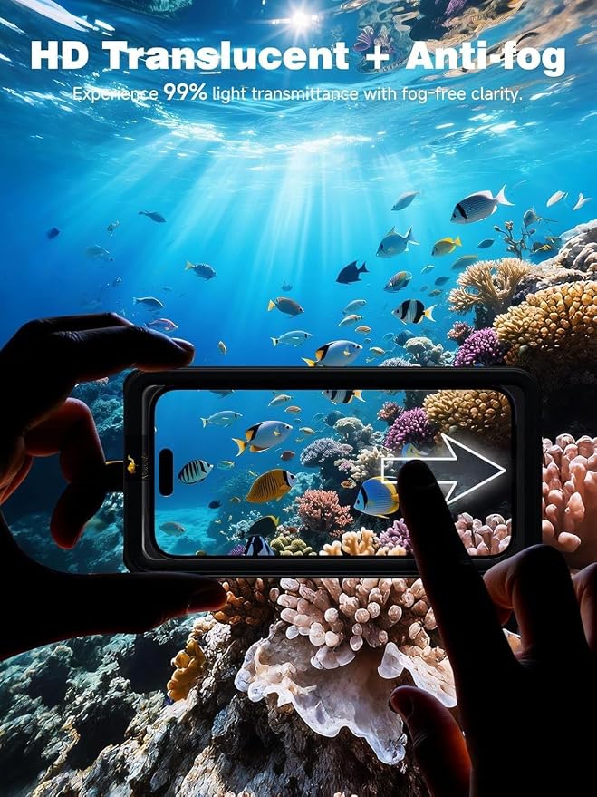 Nomade - Premium Waterproof Floating Phone Case Bag - Fully Waterproof Phone Pouch - Fully Adjustable Lanyard - Universal Phone Size Compatibility - 7 Inch Touch Screen - Fits All Brands