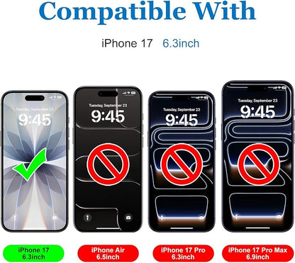Mothca 2 Pack Matte Glass Screen Protector for iPhone 17 [6.3 inch] + 2 Pack Camera Lens Protector, Anti-Glare & Anti-Fingerprint Case Friendly Tempered Glass, Bubble Free, Smooth as Silk