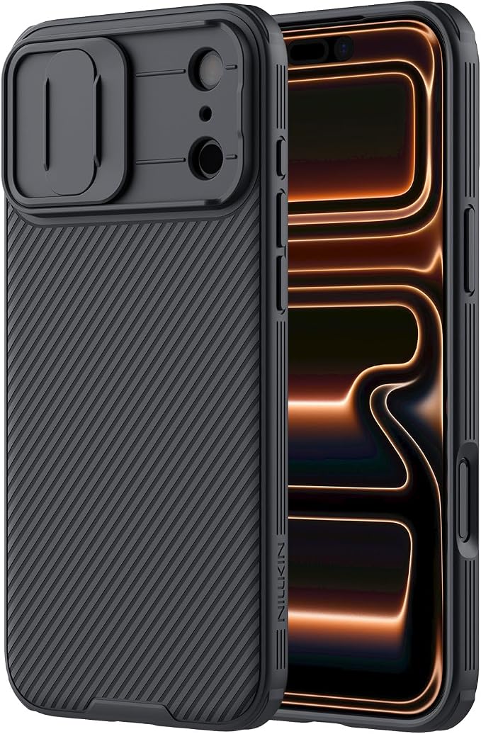 Nillkin for iPhone 17 Pro Max Case with Slide Camera Cover, Thin Slim Fit, Shockproof Protective, Protector Privacy, Phone Case iPhone 17 Pro Max Camera Lens Protector 6.9 inch, Black