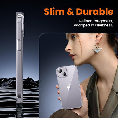 3 in 1 for iPhone 14 Case Clear,[Yellowing-Resistant Acrylic Back] Screen Protector *1 & Camera Lens Protector*1, Shockproof for iPhone 14 Phone Case 6.1 inch Clear