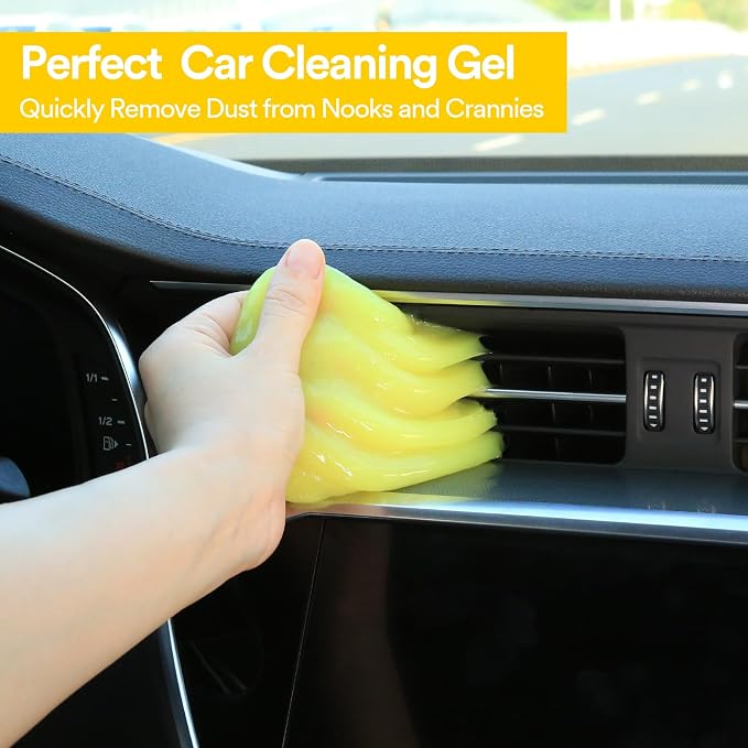 PULIDIKI Car Cleaning Gel for Car Cleaning Putty Car Putty Auto Detailing Tools Car Slime Cleaner Dust Cleaning Gel for Car Interior Cleaner Car Accessories Keyboard Cleaner Yellow (2Pack)
