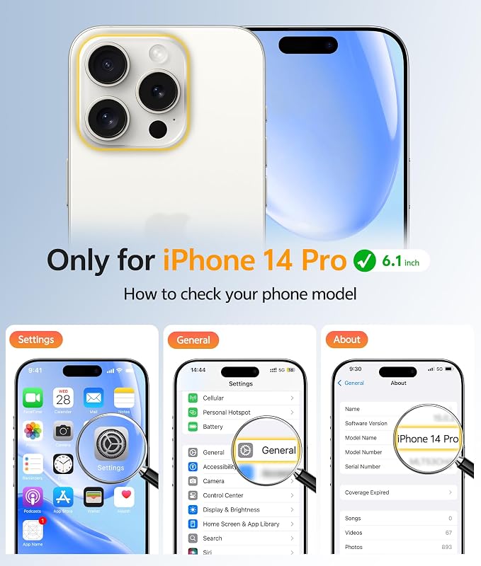 FNTCASE for iPhone 14 Pro Case: [Compatible with Magsafe] Translucent Matte Cases with [Full Camera Protection] [Screen Protector] Military Grade Shockproof Protective Phone Cover - Light Blue