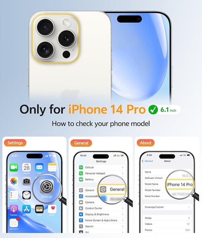 FNTCASE for iPhone 14 Pro Case: [Compatible with Magsafe] Translucent Matte Cases with [Full Camera Protection] [Screen Protector] Military Grade Shockproof Protective Phone Cover - Light Blue