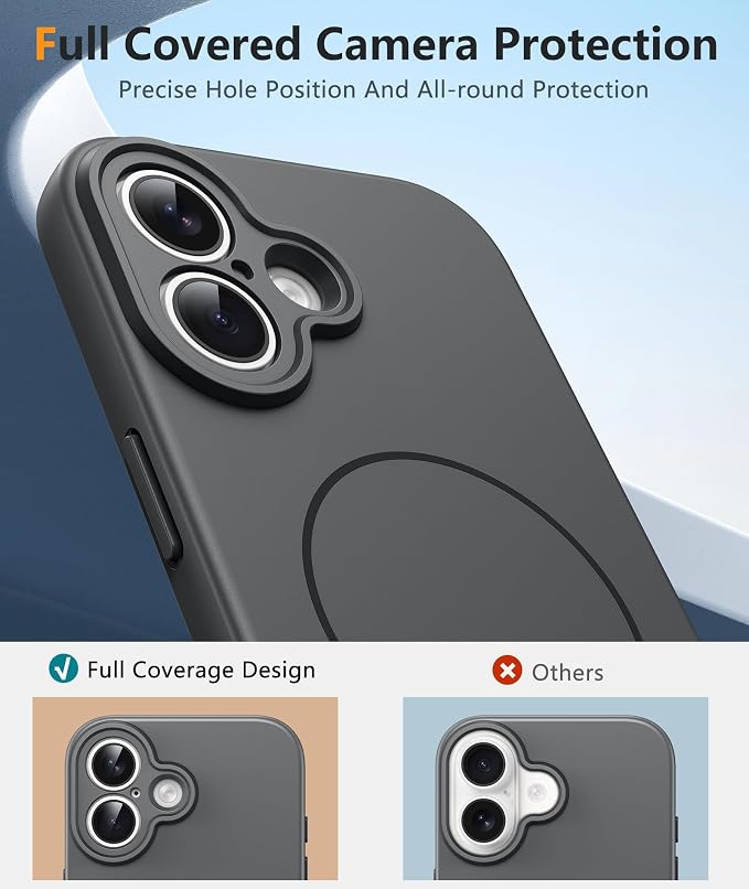 FNTCASE for iPhone 17 Case: [Compatible with Magsafe] Integrated Silicone Phone Cases with [Full Camera Protection] [Screen Protector] Military Grade Shockproof Protective Cover