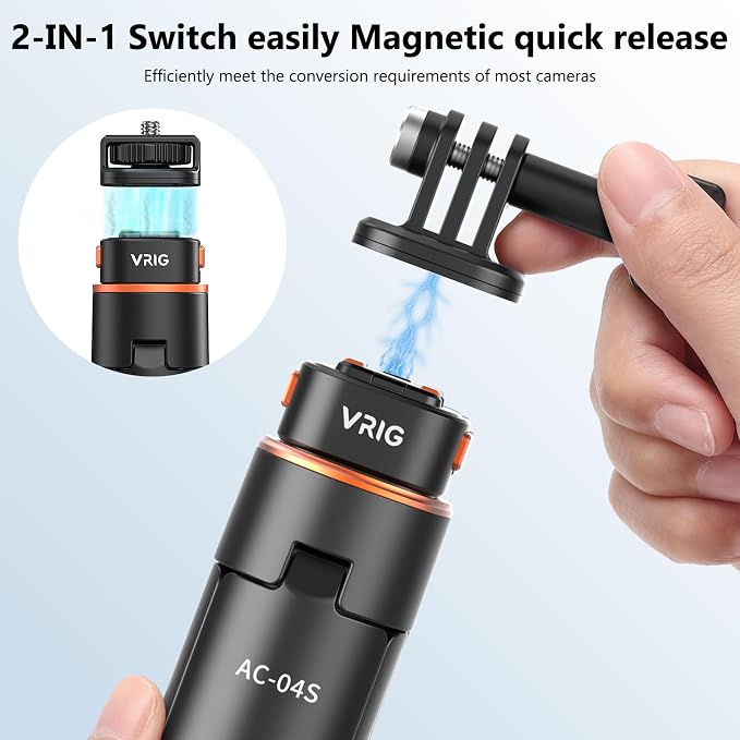 VRIG 64" OSMO Pocket 3 Selfie Stick Tripod for GoPro Camera,Extendable Tripod Stand with Quick Release 1/4" Screw for Insta360 X5/X4,DJI OSMO Action 6/5Pro/4/3,Osmo Nano,Go Pro Hero 13 12 11 10 9