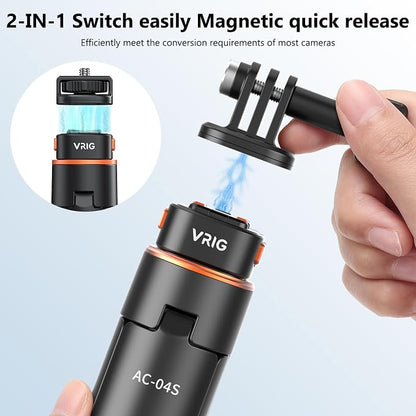VRIG 64" OSMO Pocket 3 Selfie Stick Tripod for GoPro Camera,Extendable Tripod Stand with Quick Release 1/4" Screw for Insta360 X5/X4,DJI OSMO Action 6/5Pro/4/3,Osmo Nano,Go Pro Hero 13 12 11 10 9