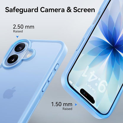 CASEKOO for iPhone 17 Case, [Never Yellow Technology] [Mil-Grade Drop Protection] Translucent Slim Cover Women Men for iPhone 17 Phone Case 6.3 inch, Frosted Light Blue