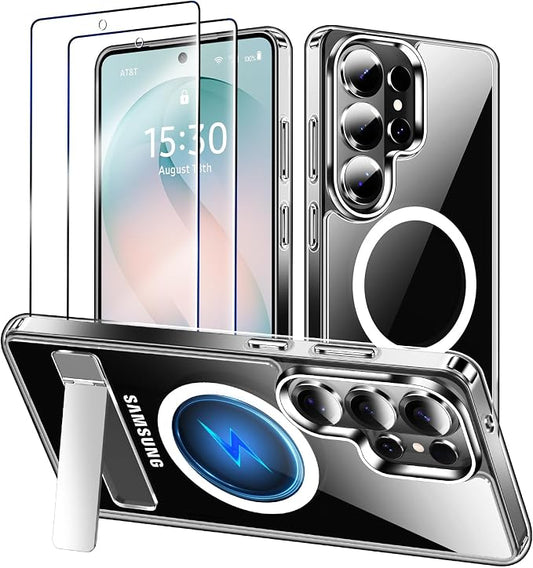 MOZOTER for Samsung Galaxy S26 Ultra Case with Kickstand,[Compatible with Magsafe][2*Screen Protector],Military-Grade Protection,Magnetic Phone Case for Samsung Galaxy S26 Ultra-Clear