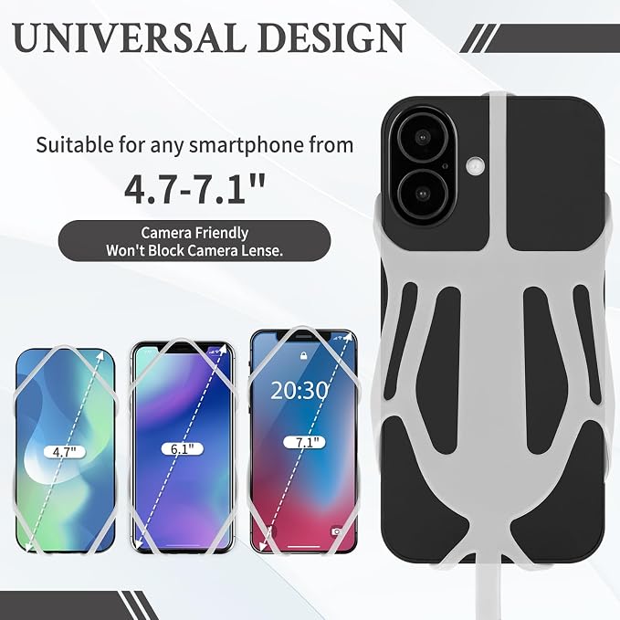 HOTEMIA Silicone Phone Lanyard Holder with Carabiner, Universal Phone Strap,Anti-Theft Phone Case with retractable tether