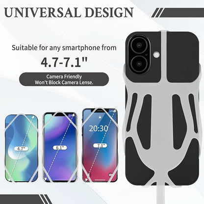 HOTEMIA Silicone Phone Lanyard Holder with Carabiner, Universal Phone Strap,Anti-Theft Phone Case with retractable tether