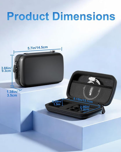 ProCase EVA Hard Shell Case for iPhone Air Magsafe Battery/Anker Nano Magnetic Power Bank/Baseus Picogo Wireless Portable Charger, Fits Power Banks Up to 5.1" × 2.9" × 0.59"-Black